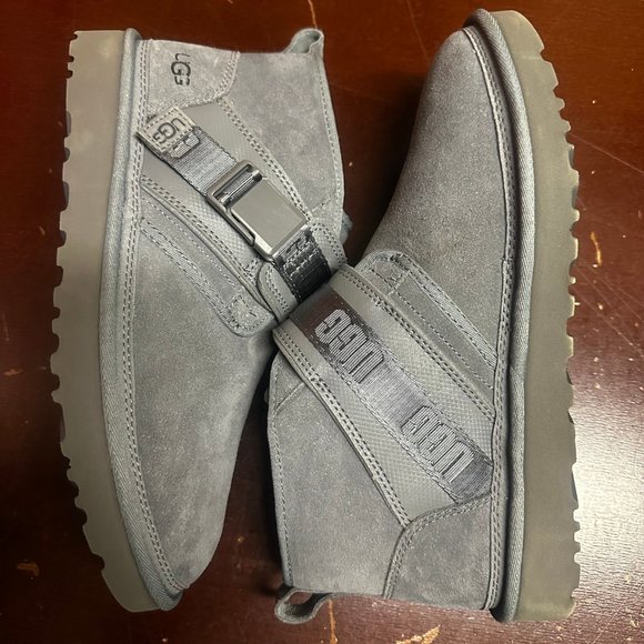 Ugg Mens Gray Neumel 1118570 Suede Snapback Ankle Winter Boots Size US 10 - Picture 3 of 5
